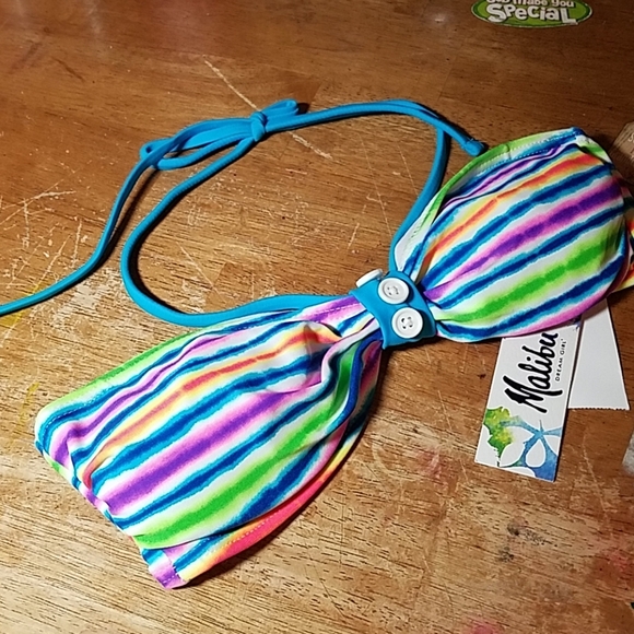 Malibu Bandeau Top Striped Small - Picture 1 of 1